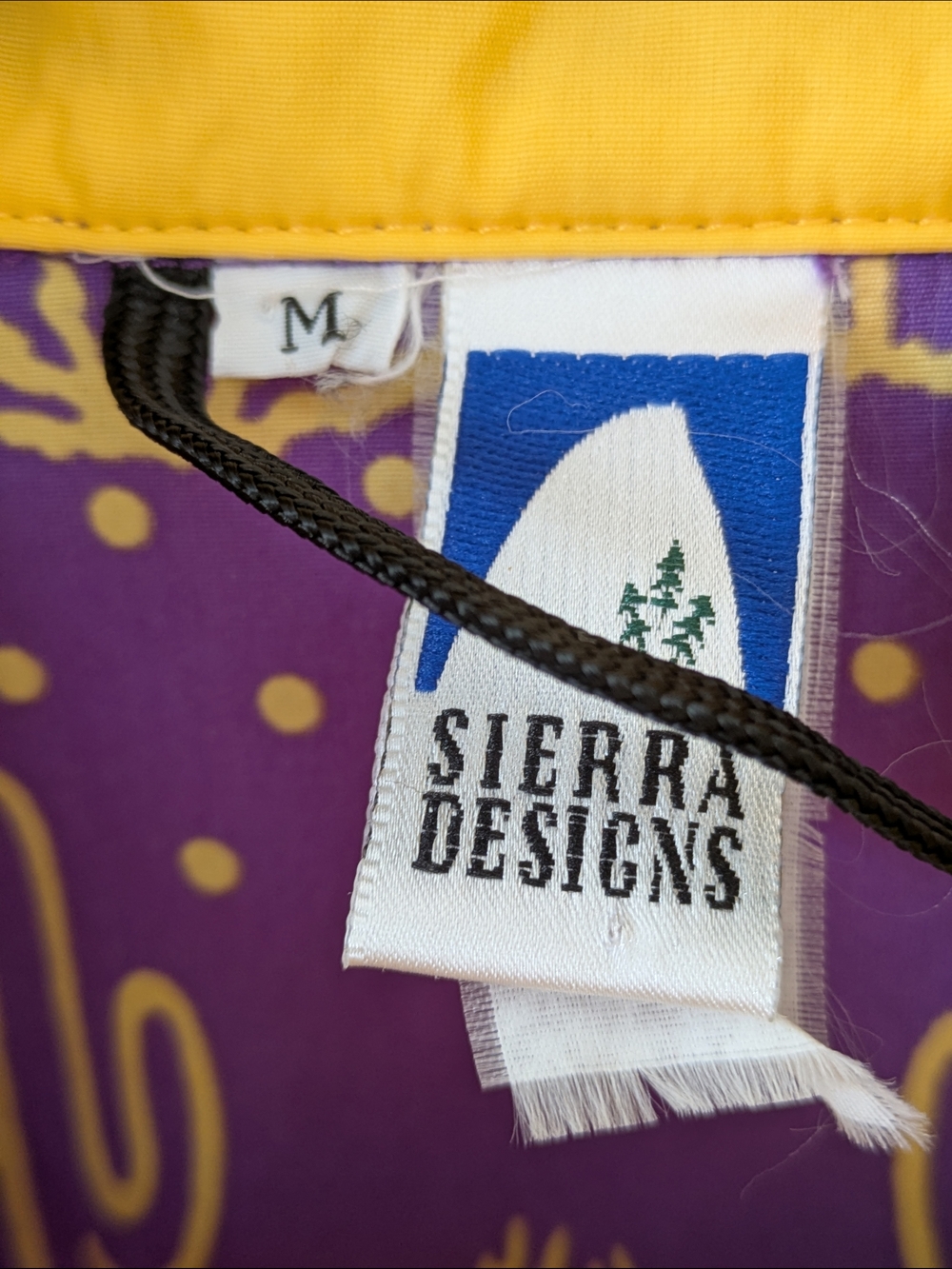 Vintage Sierra Designs Cactus Print Pullover Windbreaker Purple & Yellow Large - Picture 2 of 14